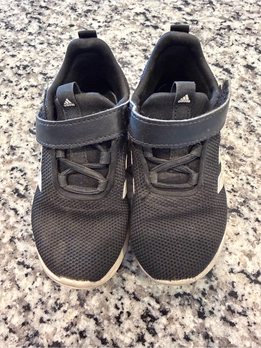adidas Kids Black Slip-On Athletic Sneakers with Hook Strap